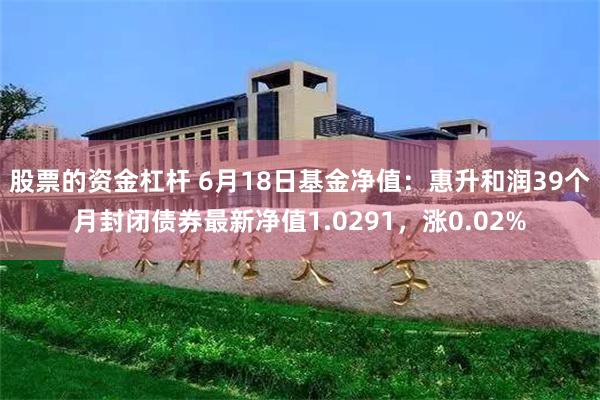 股票的资金杠杆 6月18日基金净值：惠升和润39个月封闭债券最新净值1.0291，涨0.02%