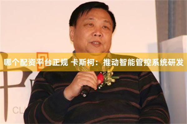 哪个配资平台正规 卡斯柯：推动智能管控系统研发