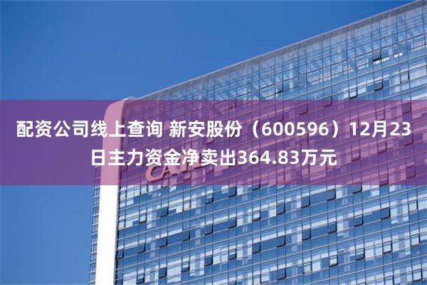 配资公司线上查询 新安股份（600596）12月23日主力资金净卖出364.83万元