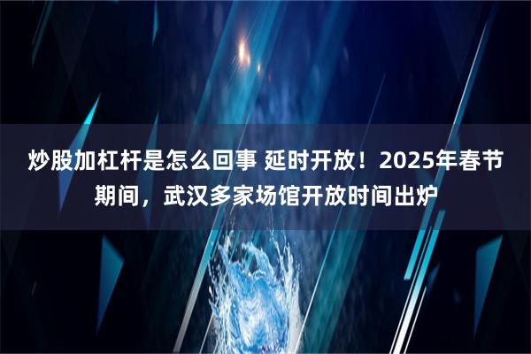 炒股加杠杆是怎么回事 延时开放！2025年春节期间，武汉多家场馆开放时间出炉